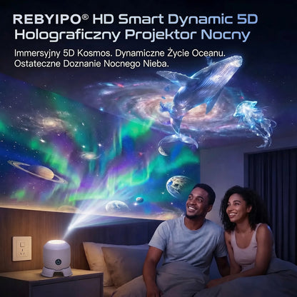 Ostatni dzień –70% 🔥 | Projektor światła nocnego REBYIPO® — Inteligentny projektor 5D (holograficzne rozgwieżdżone niebo i ocean) 🌠
